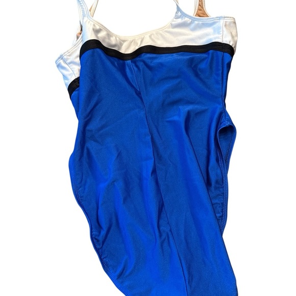 La Blanca Blue and Cream Nautical One Piece Swimsuit - Picture 4 of 5